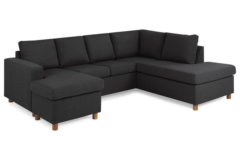 Crazy 4-sits Högervänd U-formad Large Soffa med Divan och Schäslong i Tyg - Antracit - Möbler - Soffa - U-soffa