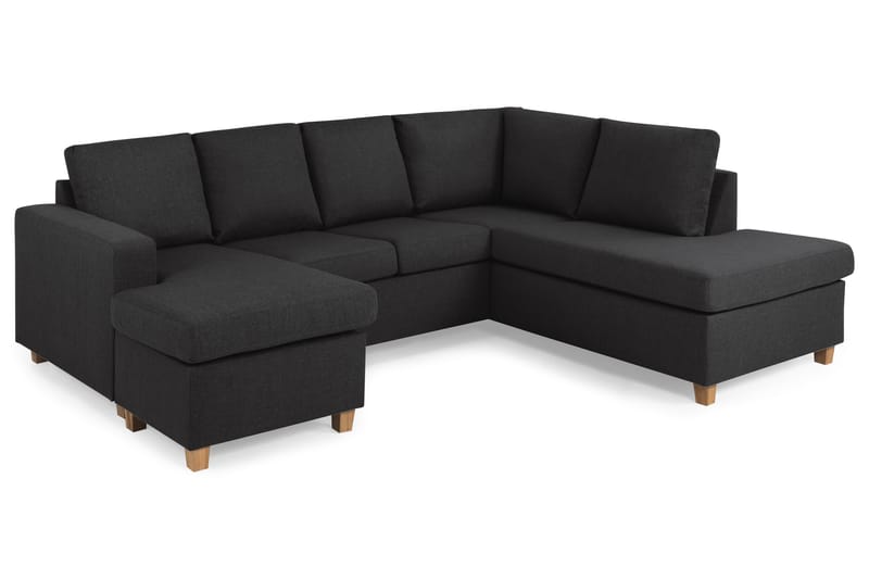 Crazy 4-sits Högervänd U-formad Large Soffa med Divan och Schäslong i Tyg - Antracit - Möbler - Soffa - U-soffa
