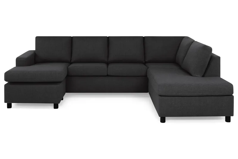 Crazy 4-sits Högervänd U-formad Large Soffa med Divan och Schäslong i Tyg - Antracit - Möbler - Soffa - U-soffa
