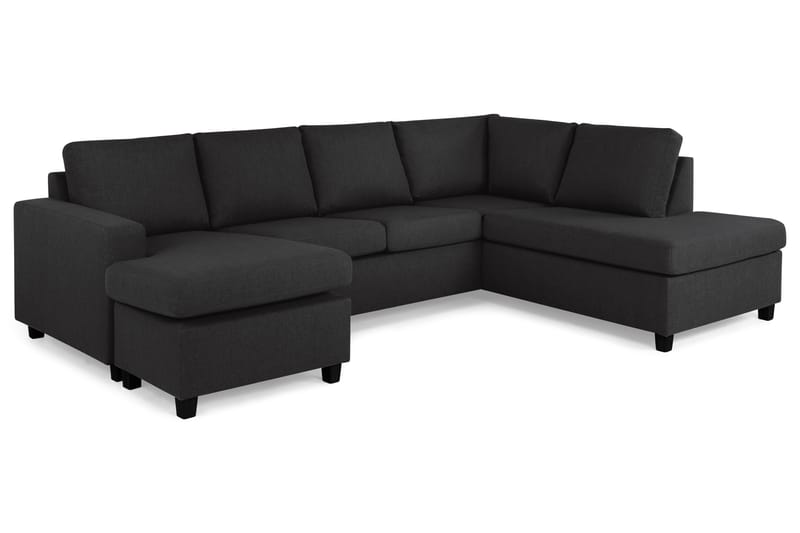 Crazy 4-sits Högervänd U-formad Large Soffa med Divan och Schäslong i Tyg - Antracit - Möbler - Soffa - U-soffa