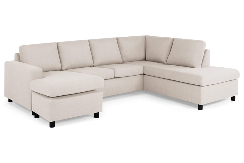 Crazy 4-sits Högervänd U-formad Large Soffa med Divan och Schäslong i Tyg - Beige - Möbler - Soffa - U-soffa