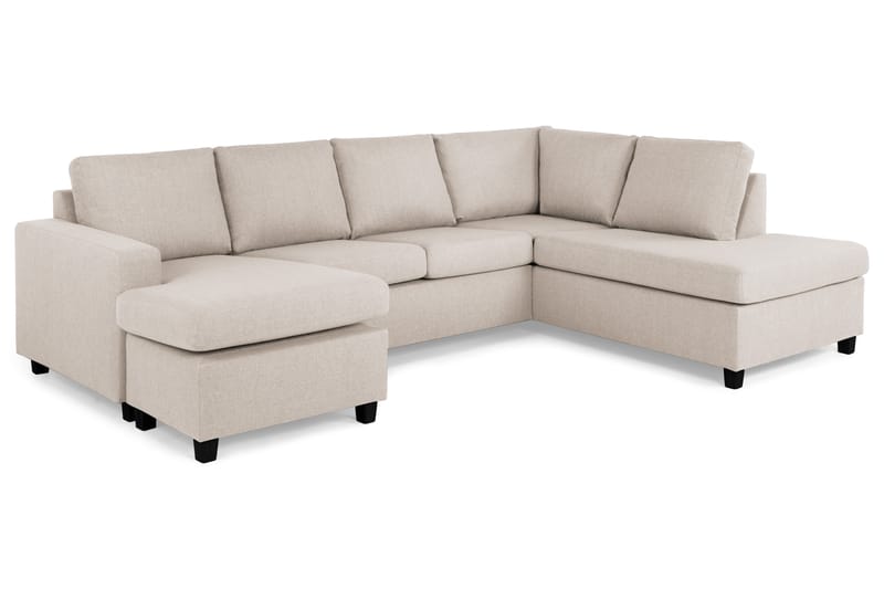 Crazy 4-sits Högervänd U-formad Large Soffa med Divan och Schäslong i Tyg - Beige - Möbler - Soffa - U-soffa