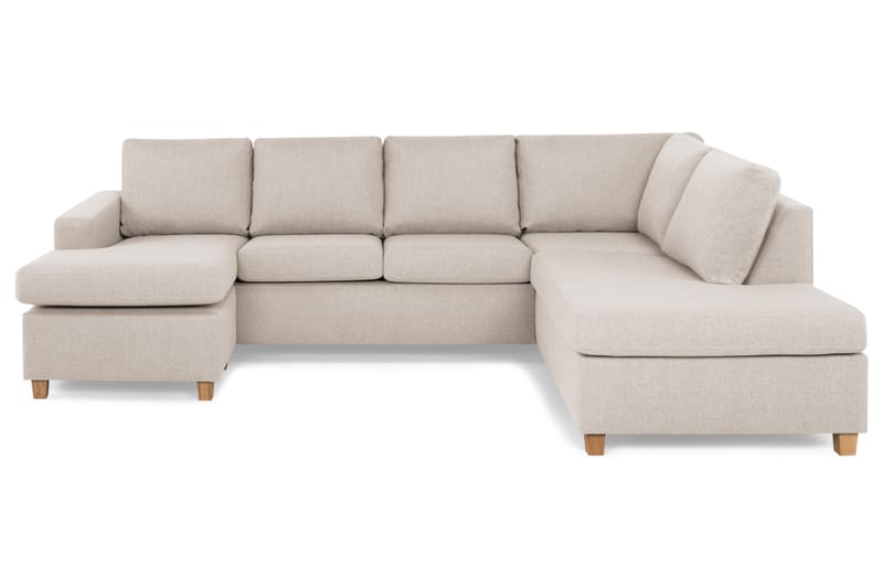 Crazy 4-sits Högervänd U-formad Large Soffa med Divan och Schäslong i Tyg - Beige - Möbler - Soffa - U-soffa
