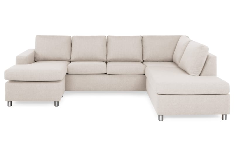 Crazy 4-sits Högervänd U-formad Large Soffa med Divan och Schäslong i Tyg - Beige - Möbler - Soffa - U-soffa