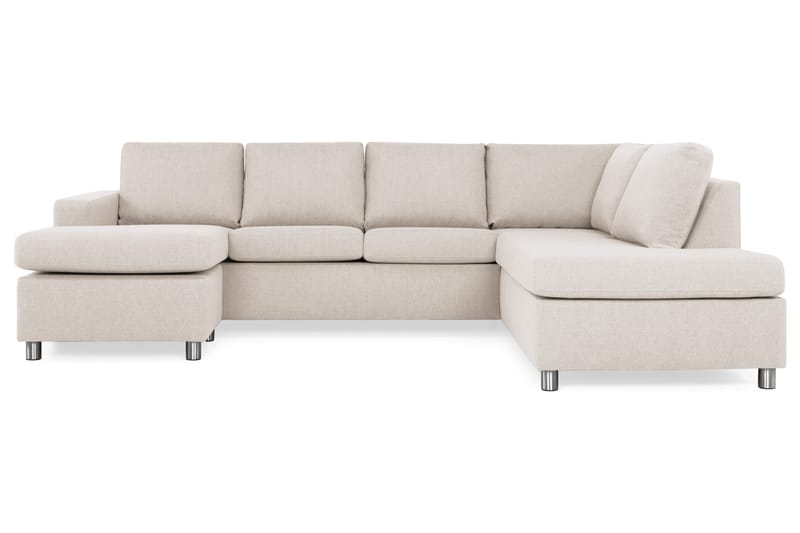Crazy 4-sits Högervänd U-formad Large Soffa med Divan och Schäslong i Tyg - Beige - Möbler - Soffa - U-soffa