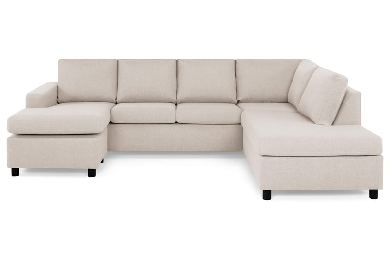 Crazy 4-sits Högervänd U-formad Large Soffa med Divan och Schäslong i Tyg, Beige