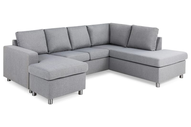 Crazy 4-sits Högervänd U-formad Large Soffa med Divan och Schäslong i Tyg - Grå - Möbler - Soffa - U-soffa