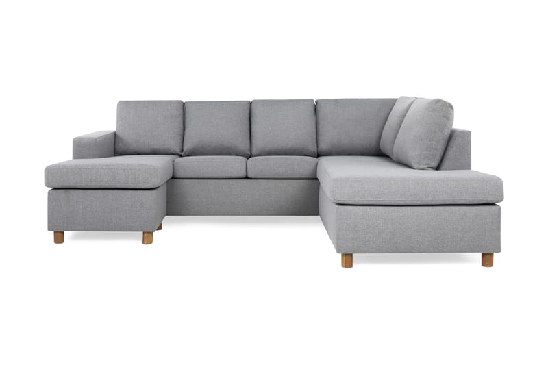 Crazy 4-sits Högervänd U-formad Large Soffa med Divan och Schäslong i Tyg - Grå - Möbler - Soffa - U-soffa