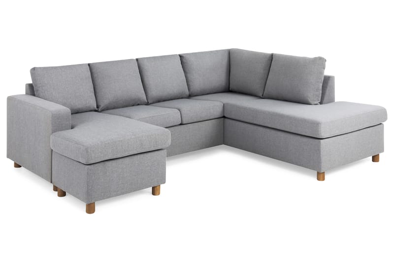Crazy 4-sits Högervänd U-formad Large Soffa med Divan och Schäslong i Tyg - Grå - Möbler - Soffa - U-soffa