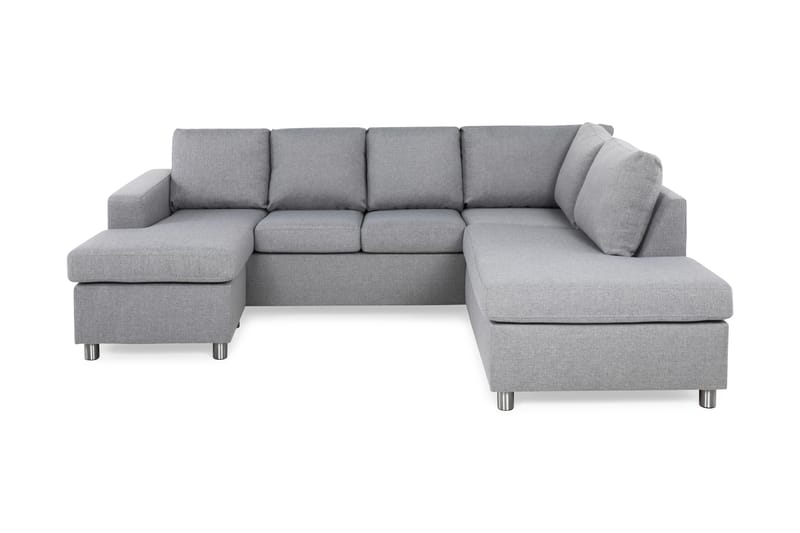 Crazy 4-sits Högervänd U-formad Large Soffa med Divan och Schäslong i Tyg - Grå - Möbler - Soffa - U-soffa