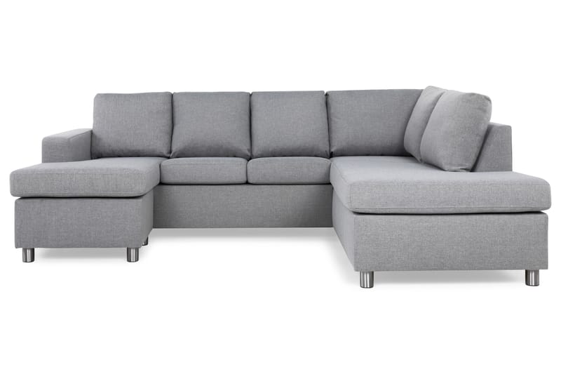 Crazy 4-sits Högervänd U-formad Large Soffa med Divan och Schäslong i Tyg - Grå - Möbler - Soffa - U-soffa