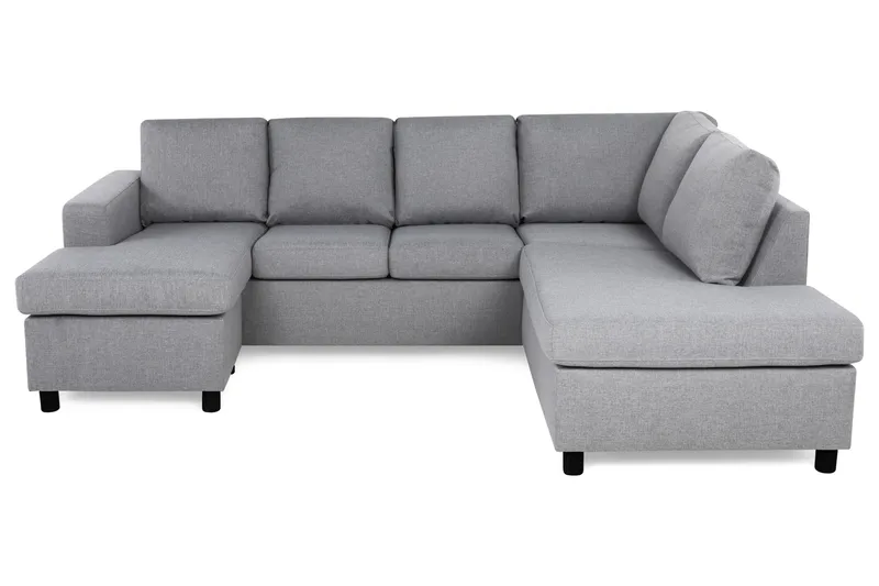 Crazy 4-sits Högervänd U-formad Large Soffa med Divan och Schäslong i Tyg - Grå - Möbler - Soffa - U-soffa