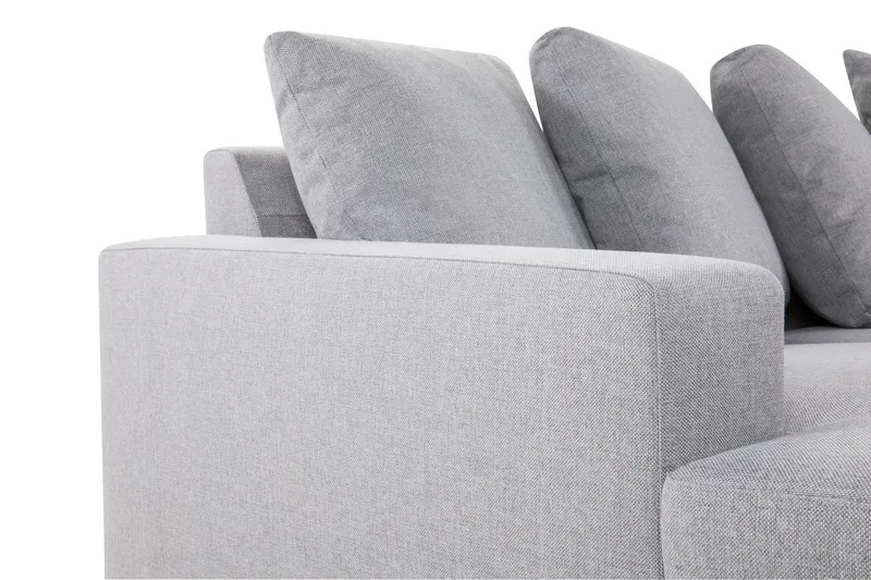 Crazy 4-sits Högervänd U-formad Large Soffa med Divan och Schäslong i Tyg inkl Kuvertkuddar - Grå - Möbler - Soffa - U-soffa