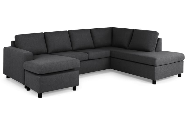 Crazy 4-sits Högervänd U-formad Large Soffa med Divan och Schäslong i Tyg - Mörkgrå - Möbler - Soffa - U-soffa