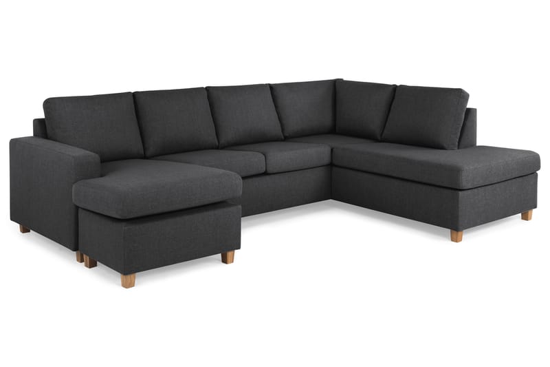Crazy 4-sits Högervänd U-formad Large Soffa med Divan och Schäslong i Tyg - Mörkgrå - Möbler - Soffa - U-soffa