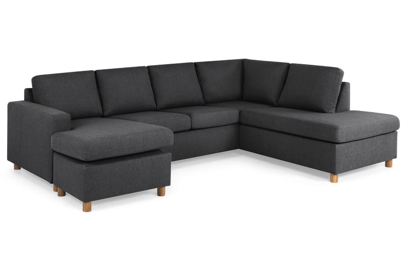 Crazy 4-sits Högervänd U-formad Large Soffa med Divan och Schäslong i Tyg - Mörkgrå - Möbler - Soffa - U-soffa