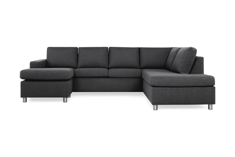 Crazy 4-sits Högervänd U-formad Large Soffa med Divan och Schäslong i Tyg - Mörkgrå - Möbler - Soffa - U-soffa