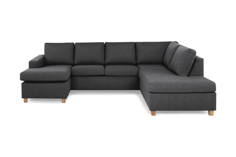 Crazy 4-sits Högervänd U-formad Large Soffa med Divan och Schäslong i Tyg - Mörkgrå - Möbler - Soffa - U-soffa