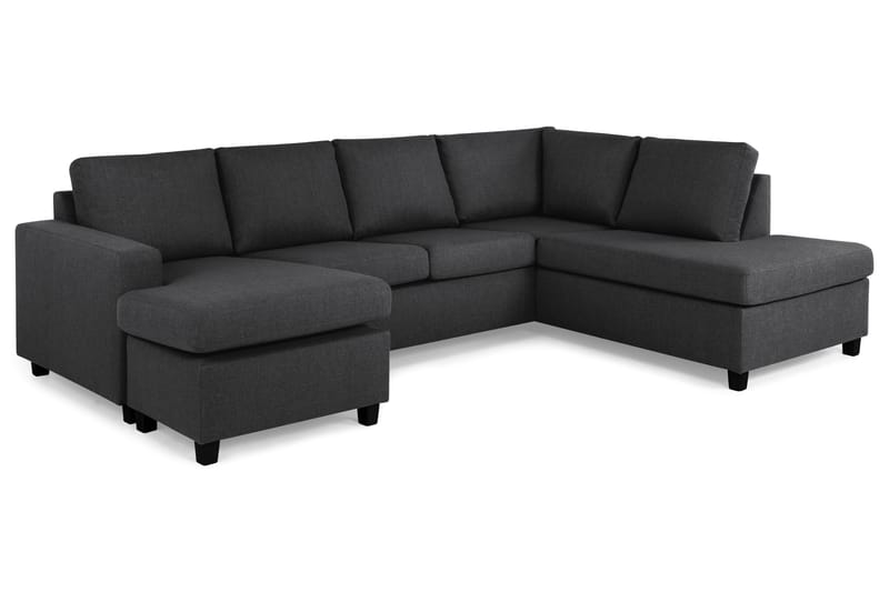 Crazy 4-sits Högervänd U-formad Large Soffa med Divan och Schäslong i Tyg - Mörkgrå - Möbler - Soffa - U-soffa