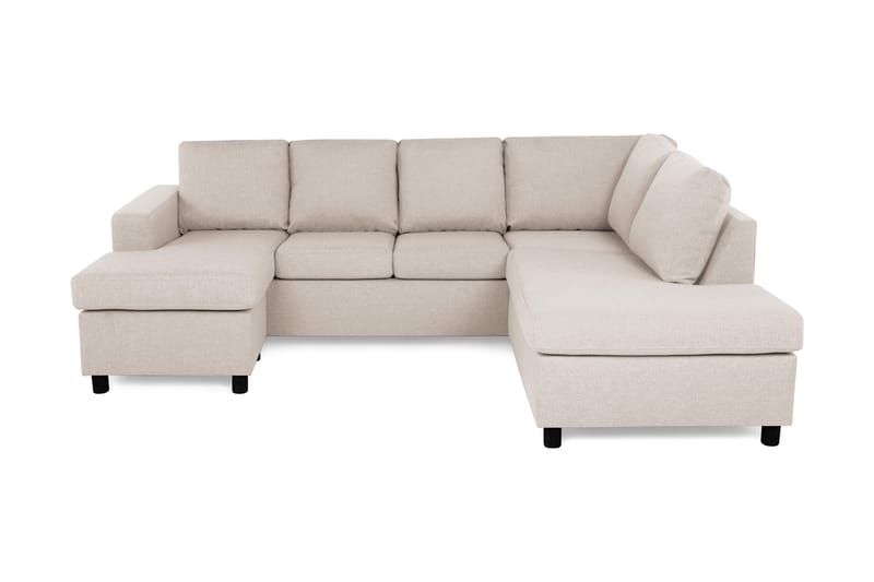 Crazy 4-sits Högervänd U-formad Small Soffa med Divan och Schäslong i Tyg - Beige - Möbler - Soffa - U-soffa