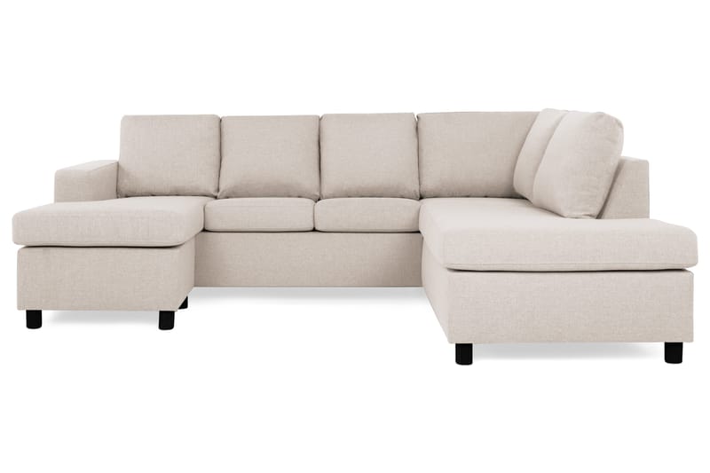 Crazy 4-sits Högervänd U-formad Small Soffa med Divan och Schäslong i Tyg - Beige - Möbler - Soffa - U-soffa