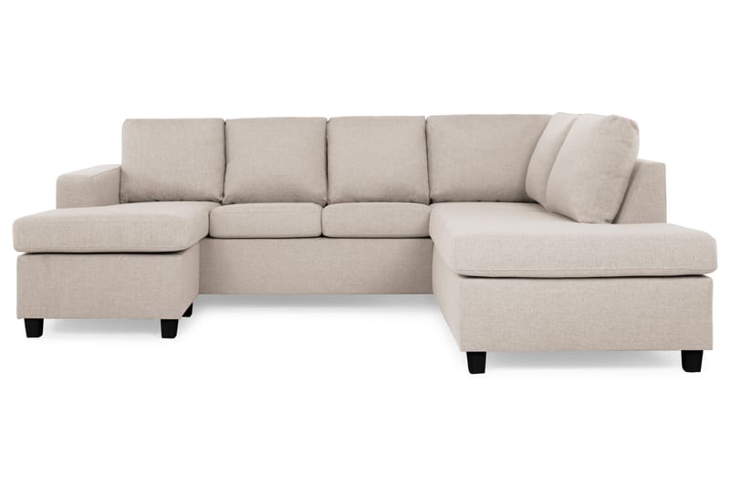 Crazy 4-sits Högervänd U-formad Small Soffa med Divan och Schäslong i Tyg - Beige - Möbler - Soffa - U-soffa