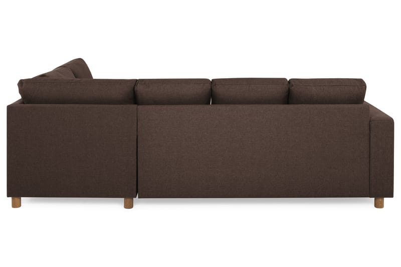 Crazy 4-sits Högervänd U-formad Small Soffa med Divan och Schäslong i Tyg - Brun - Möbler - Soffa - U-soffa