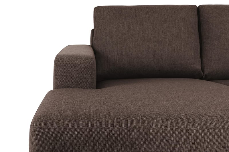 Crazy 4-sits Högervänd U-formad Small Soffa med Divan och Schäslong i Tyg - Brun - Möbler - Soffa - U-soffa
