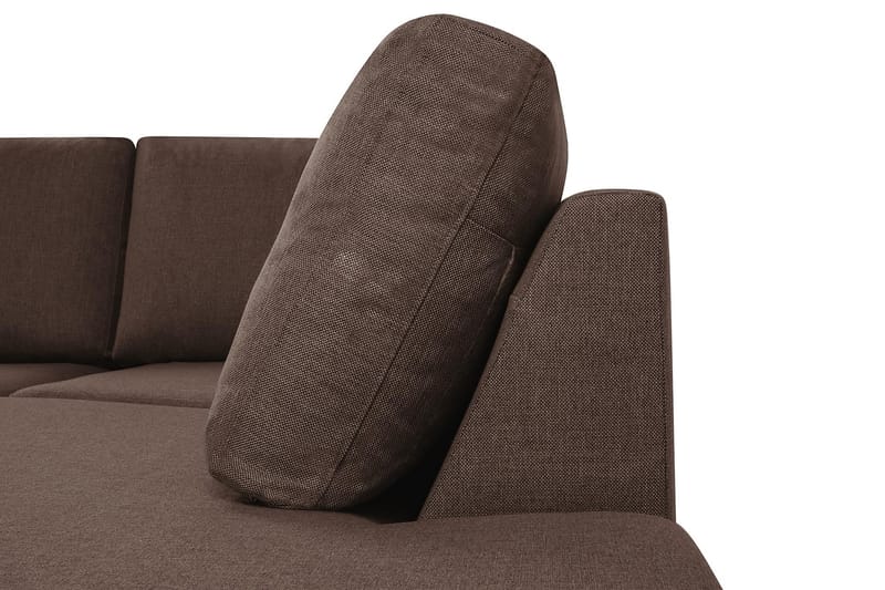 Crazy 4-sits Högervänd U-formad Small Soffa med Divan och Schäslong i Tyg - Brun - Möbler - Soffa - U-soffa