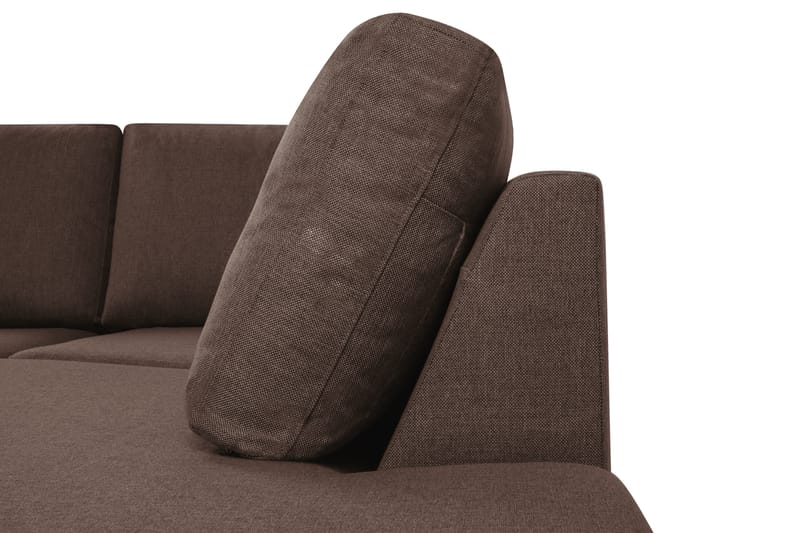 Crazy 4-sits Högervänd U-formad Small Soffa med Divan och Schäslong i Tyg - Brun - Möbler - Soffa - U-soffa