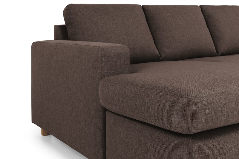 Crazy 4-sits Högervänd U-formad Small Soffa med Divan och Schäslong i Tyg - Brun - Möbler - Soffa - U-soffa