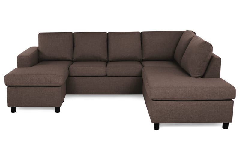 Crazy 4-sits Högervänd U-formad Small Soffa med Divan och Schäslong i Tyg - Brun - Möbler - Soffa - U-soffa