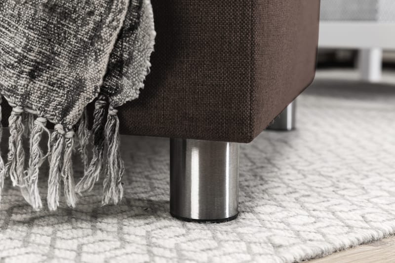 Crazy 4-sits Högervänd U-formad Small Soffa med Divan och Schäslong i Tyg - Brun - Möbler - Soffa - U-soffa