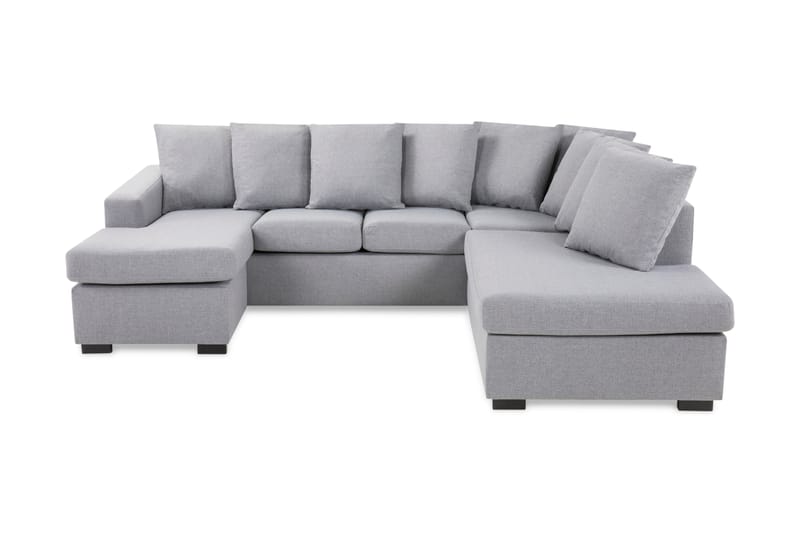 Crazy 4-sits Högervänd U-formad Small Soffa med Divan och Schäslong i Tyg inkl Kuvertkuddar - Grå - Möbler - Soffa - U-soffa