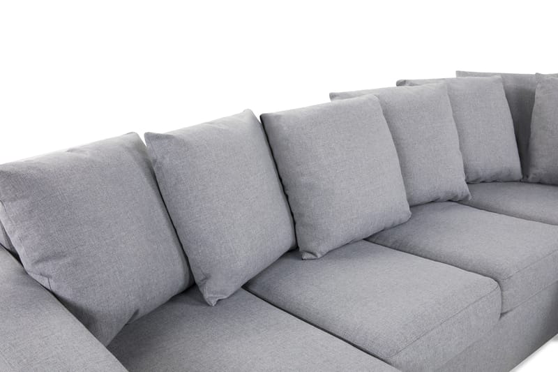 Crazy 4-sits Högervänd U-formad Small Soffa med Divan och Schäslong i Tyg inkl Kuvertkuddar - Grå - Möbler - Soffa - U-soffa