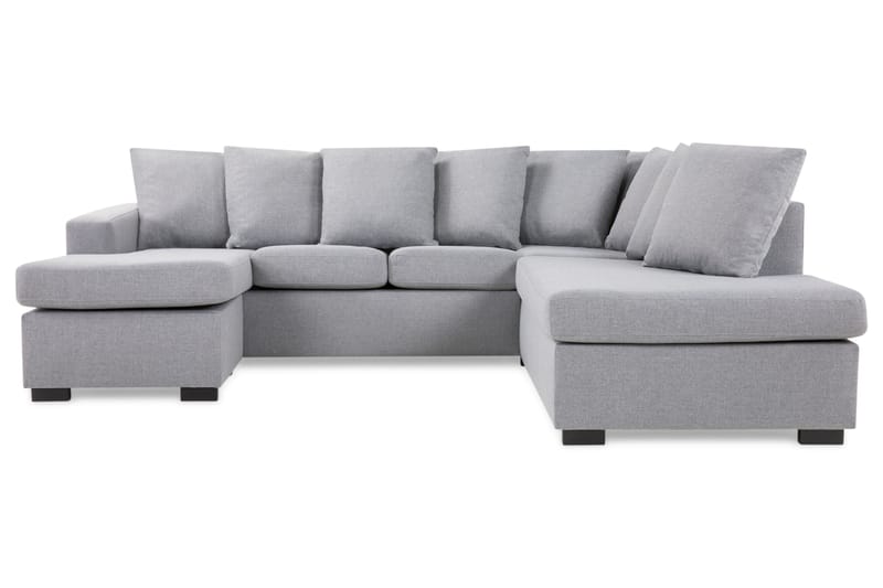 Crazy 4-sits Högervänd U-formad Small Soffa med Divan och Schäslong i Tyg inkl Kuvertkuddar - Grå - Möbler - Soffa - U-soffa