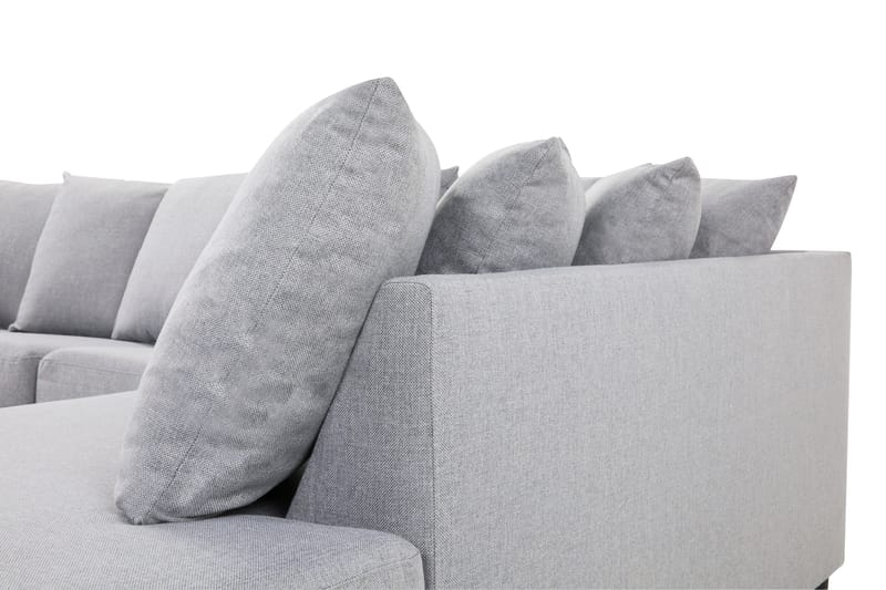 Crazy 4-sits Högervänd U-formad Small Soffa med Divan och Schäslong i Tyg inkl Kuvertkuddar - Grå - Möbler - Soffa - U-soffa