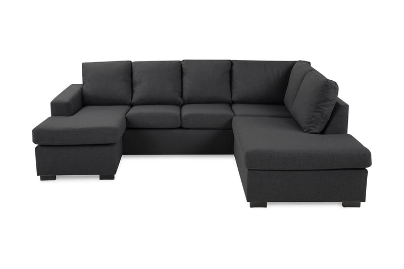 Crazy 4-sits Högervänd U-formad Small Soffa med Divan och Schäslong i Tyg - Mörkgrå - Möbler - Soffa - U-soffa