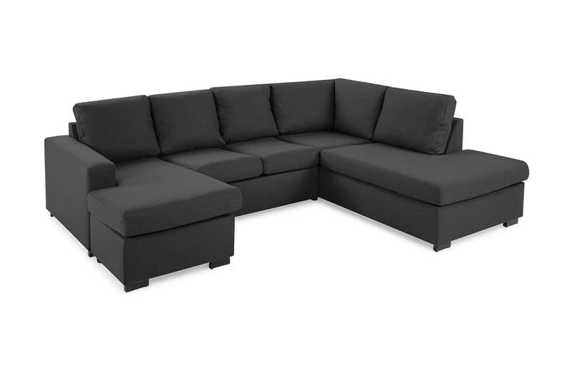 Crazy 4-sits Högervänd U-formad Small Soffa med Divan och Schäslong i Tyg - Mörkgrå - Möbler - Soffa - U-soffa
