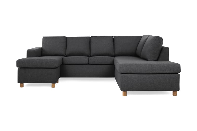 Crazy 4-sits Högervänd U-formad Small Soffa med Divan och Schäslong i Tyg - Mörkgrå - Möbler - Soffa - U-soffa