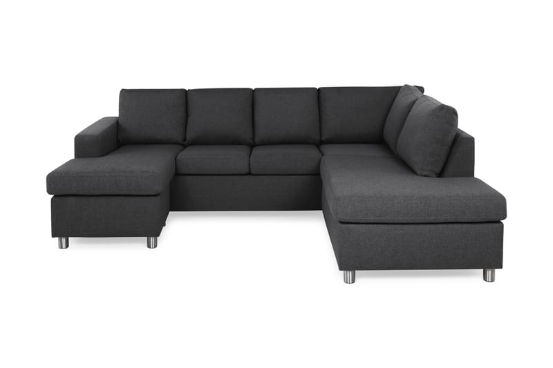 Crazy 4-sits Högervänd U-formad Small Soffa med Divan och Schäslong i Tyg - Mörkgrå - Möbler - Soffa - U-soffa