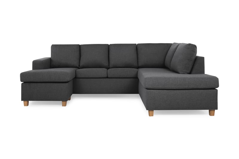 Crazy 4-sits Högervänd U-formad Small Soffa med Divan och Schäslong i Tyg - Mörkgrå - Möbler - Soffa - U-soffa