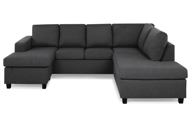 Crazy 4-sits Högervänd U-formad Small Soffa med Divan och Schäslong i Tyg - Mörkgrå - Möbler - Soffa - U-soffa