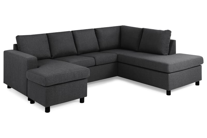 Crazy 4-sits Högervänd U-formad Small Soffa med Divan och Schäslong i Tyg - Mörkgrå - Möbler - Soffa - U-soffa