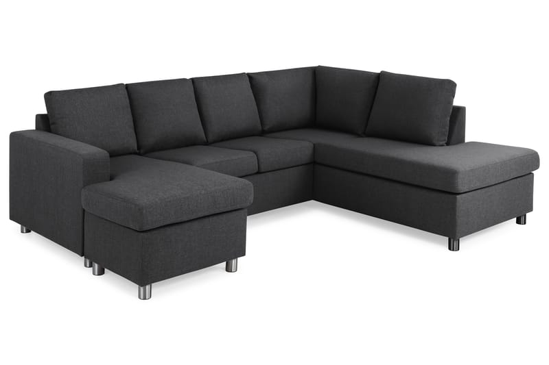 Crazy 4-sits Högervänd U-formad Small Soffa med Divan och Schäslong i Tyg - Mörkgrå - Möbler - Soffa - U-soffa