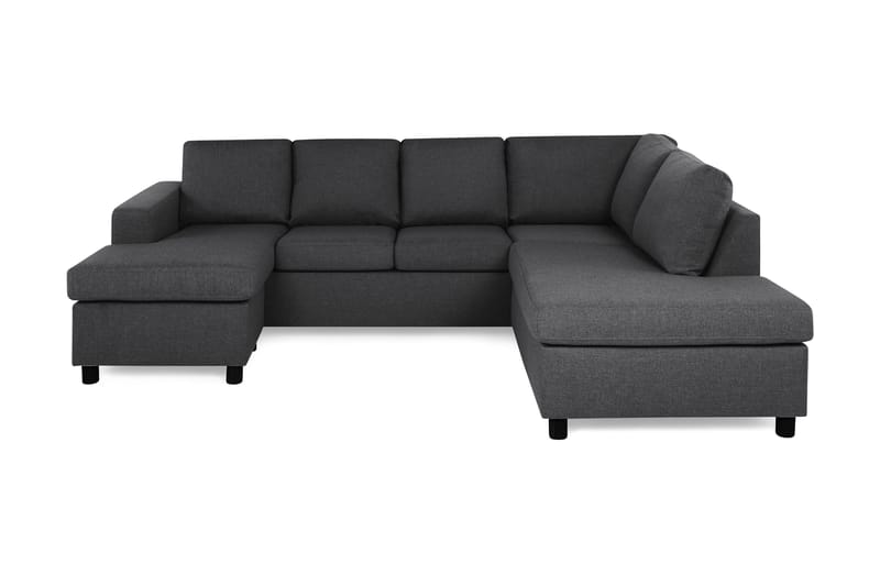 Crazy 4-sits Högervänd U-formad Small Soffa med Divan och Schäslong i Tyg, Mörkgrå
