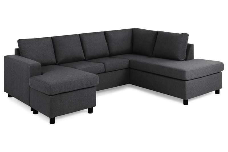 Crazy 4-sits Högervänd U-formad Small Soffa med Divan och Schäslong i Tyg - Mörkgrå - Möbler - Soffa - U-soffa
