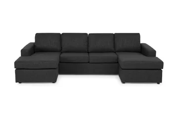 Crazy 4-sits U-formad Soffa med dubbeldivan i Tyg - Antracit - Möbler - Soffa - U-soffa