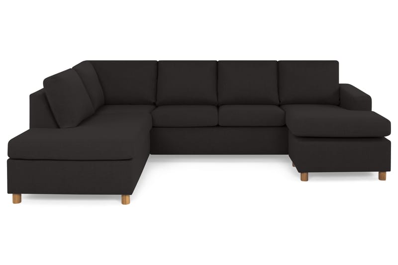 Crazy 4-sits Vänstervänd U-formad Large Soffa med Divan och Schäslong i Tyg - Antracit - Möbler - Soffa - U-soffa