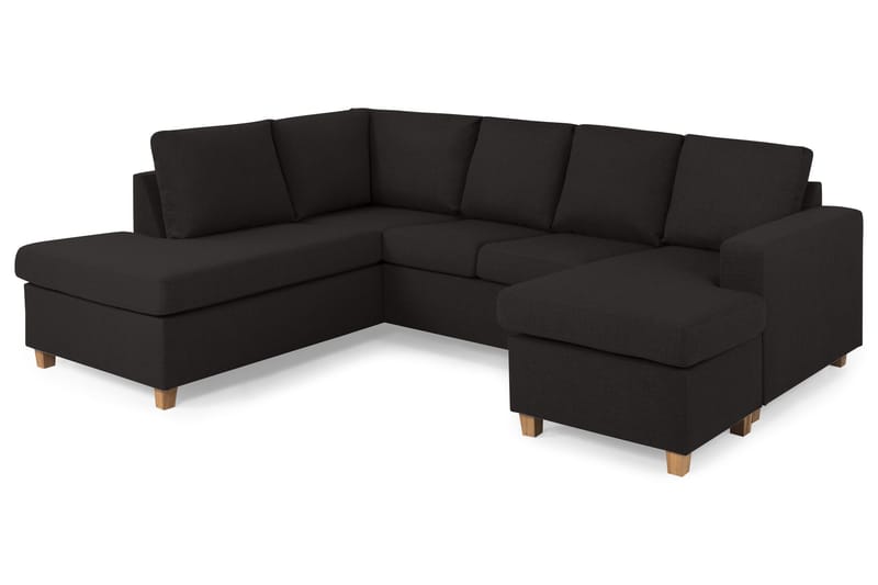 Crazy 4-sits Vänstervänd U-formad Large Soffa med Divan och Schäslong i Tyg - Antracit - Möbler - Soffa - U-soffa